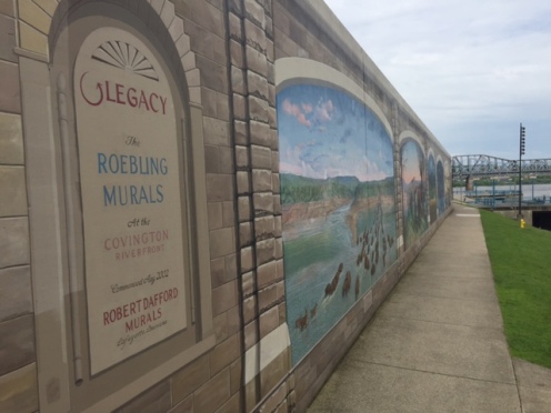 The Roebling Murals at the Covington Waterfront depict the history of this northern Kentucky city.