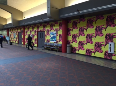 Native son Andy Warhol's avant garde legacy is apparent in this mural at Pittsburgh International Airport.